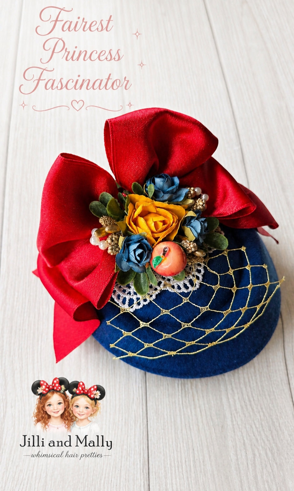 Fairest Princess Floral Fascinator m2m Hummingbirds&Flowers *Pre-order 4 wk turnaround time*