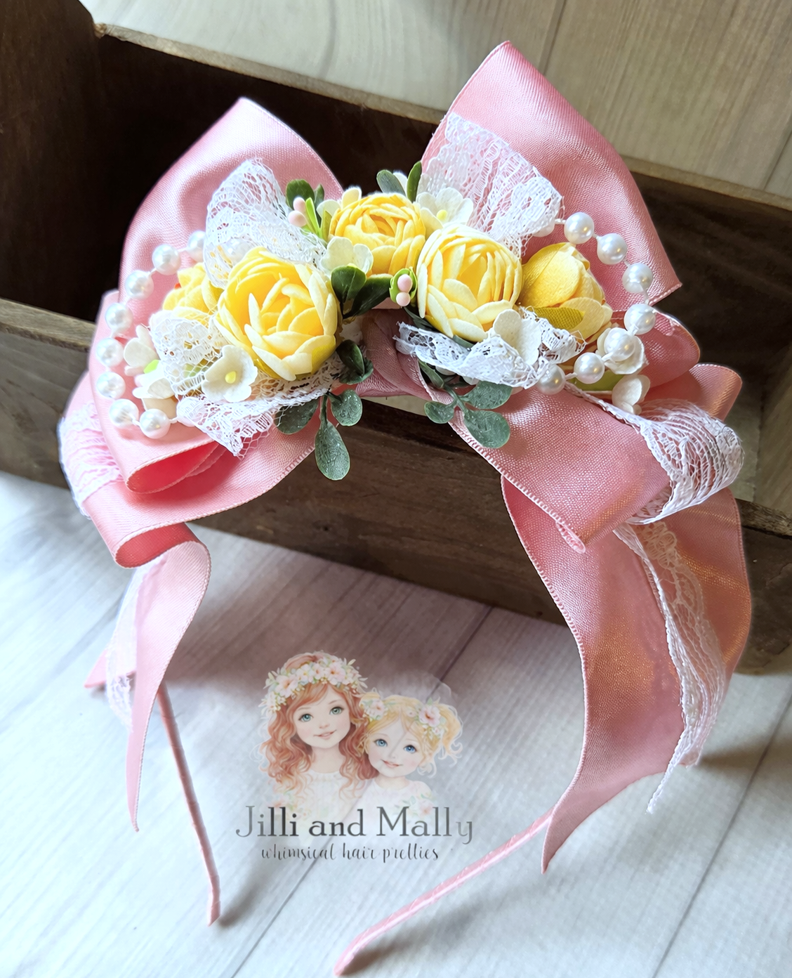 Pink Lemonade Floral Bow *Pre-Order TAT 4 weeks*