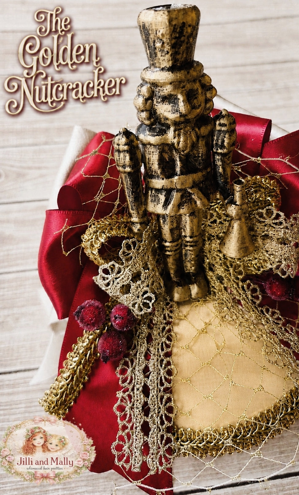 Golden Nutcracker Fascinator Mini Hat m2m Stella Maris *Made to Order with 6 week turnaround time*
