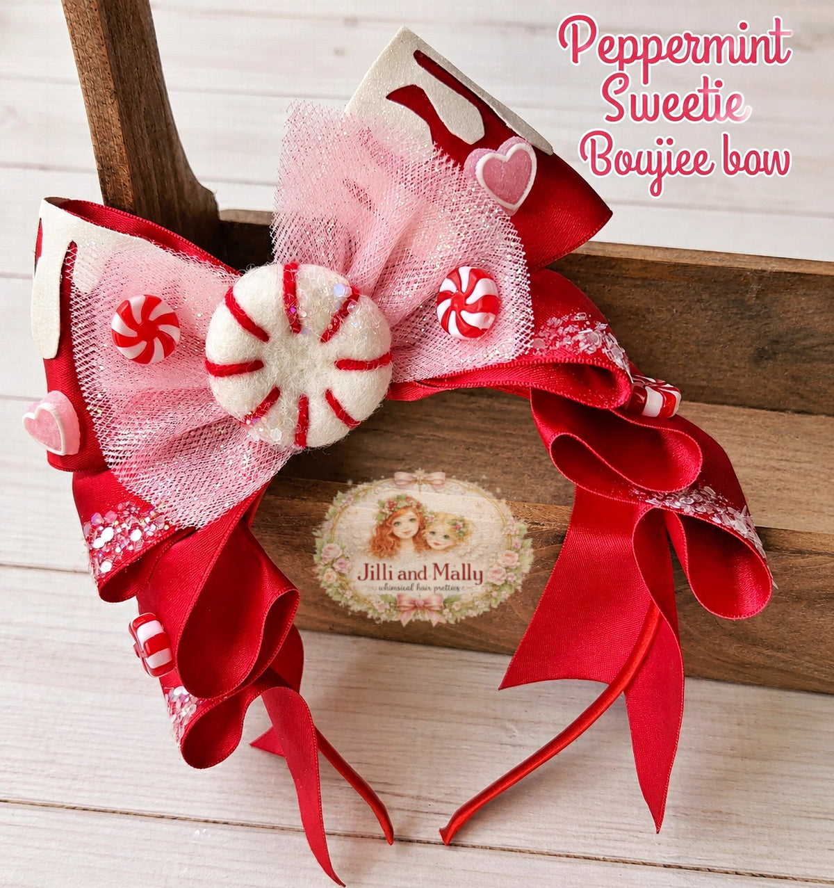Peppermint Sweetie Boujiee Bow m2m Stella Maris *Made to Order TAT 6 weeks*