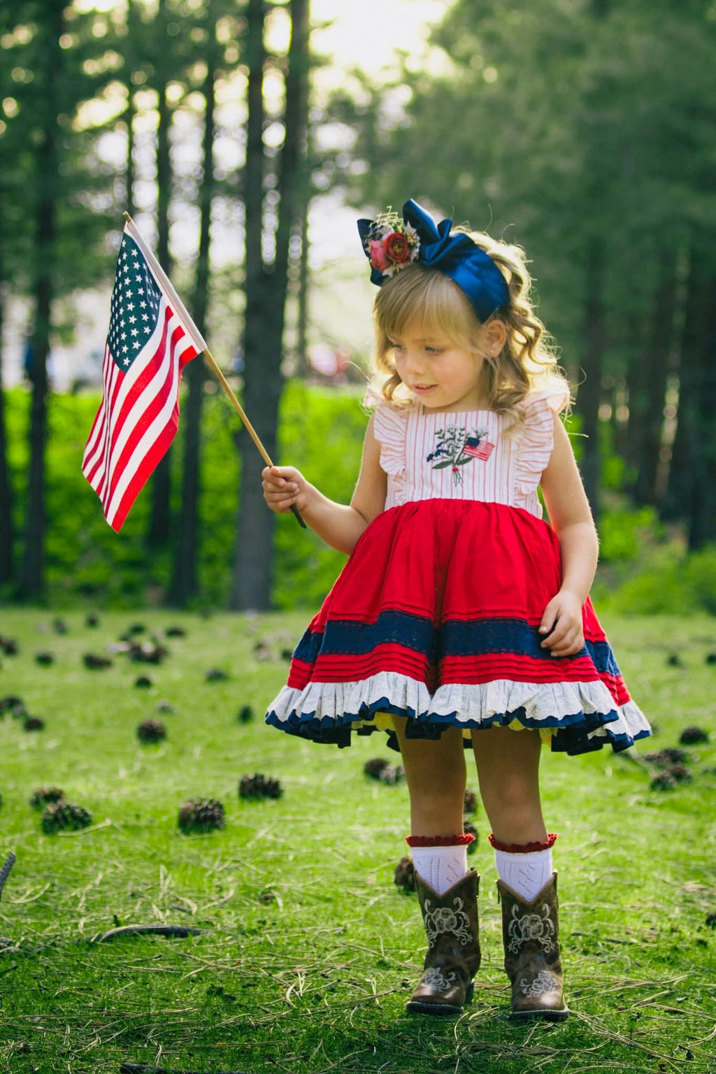 Miss America the Beautiful Floral Boujiee Bow *Pre-Order TAT 4 weeks*