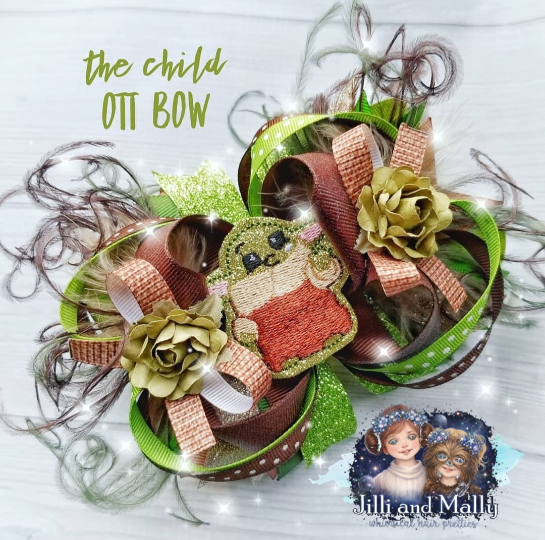 Grogu Baby Yoda OTT Big Hair Bow