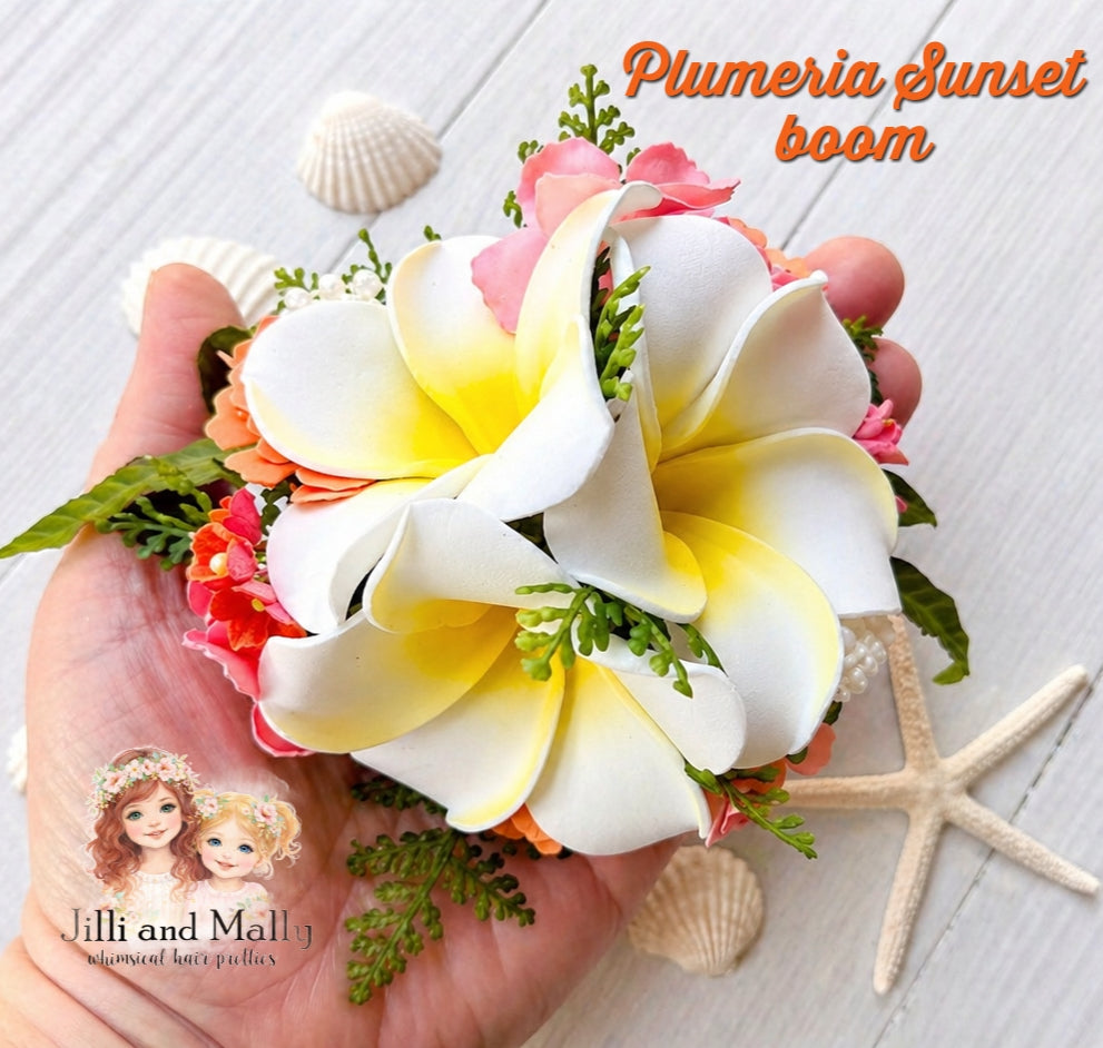 Plumeria Sunset Medium Floral Bloom *pre-order 4 wk turnaround*