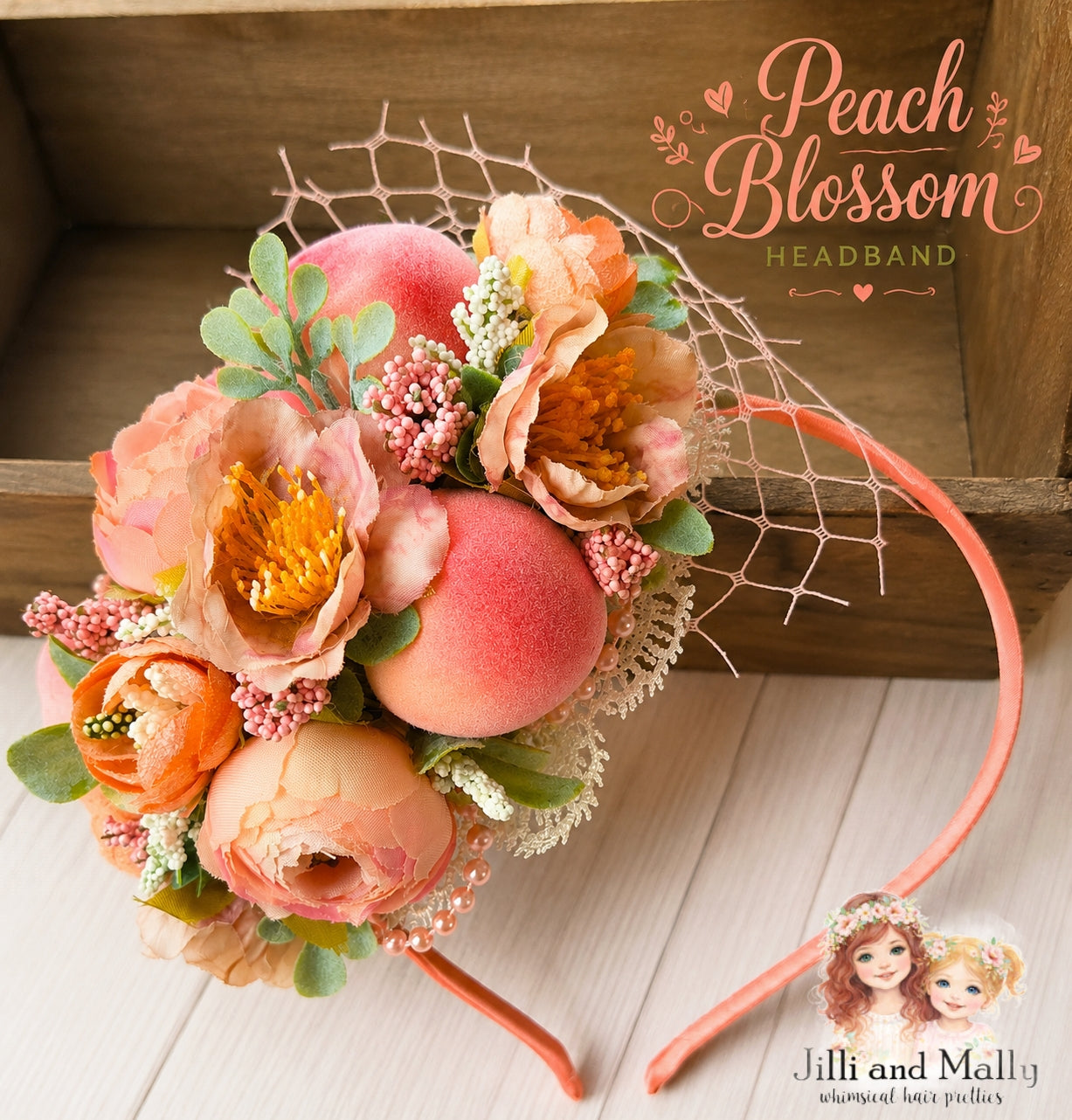 Peach Blossom Large Floral Bloom m2m Reina Monroe Originals *pre-order 4 wk turnaround*