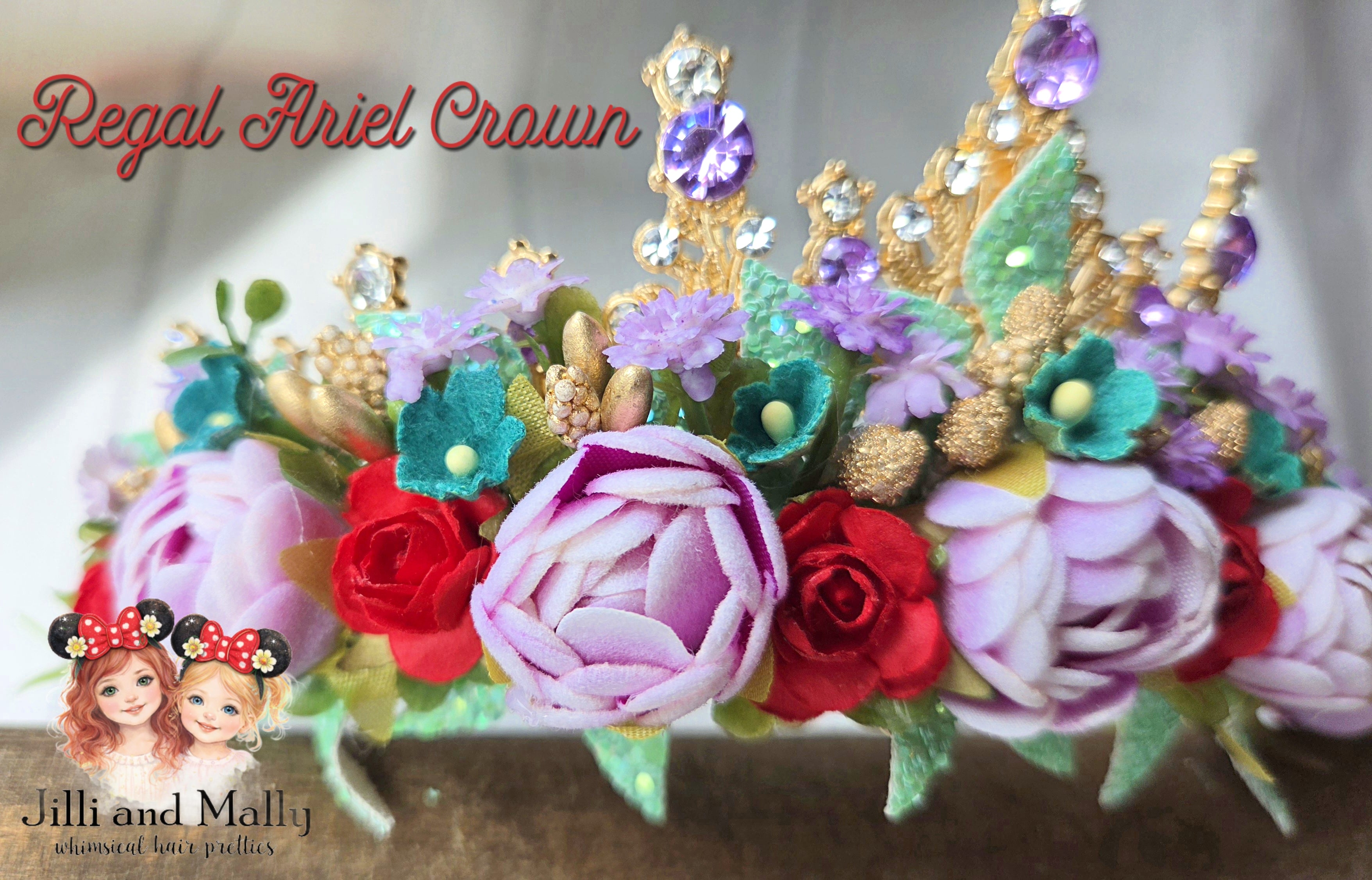 Regal Mermaid Floral Crown m2m Bitty Bundles of Joy *Pre-Order-4 wk turnaround*