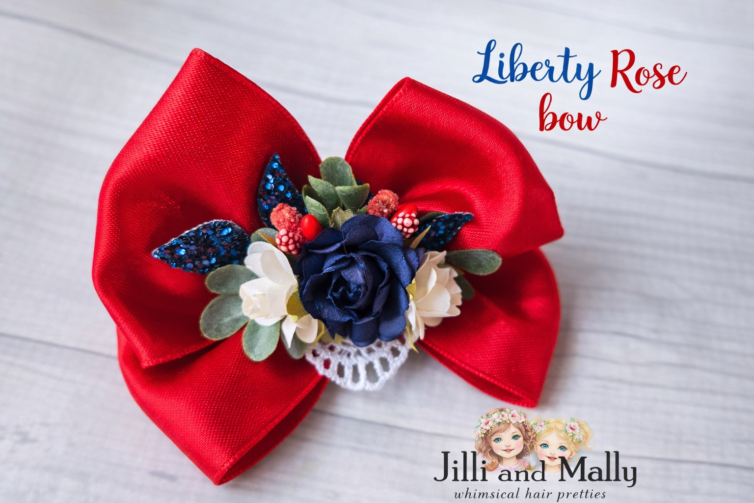 Liberty Rose SINGLE Bow m2m Hummingbirds&Flowers