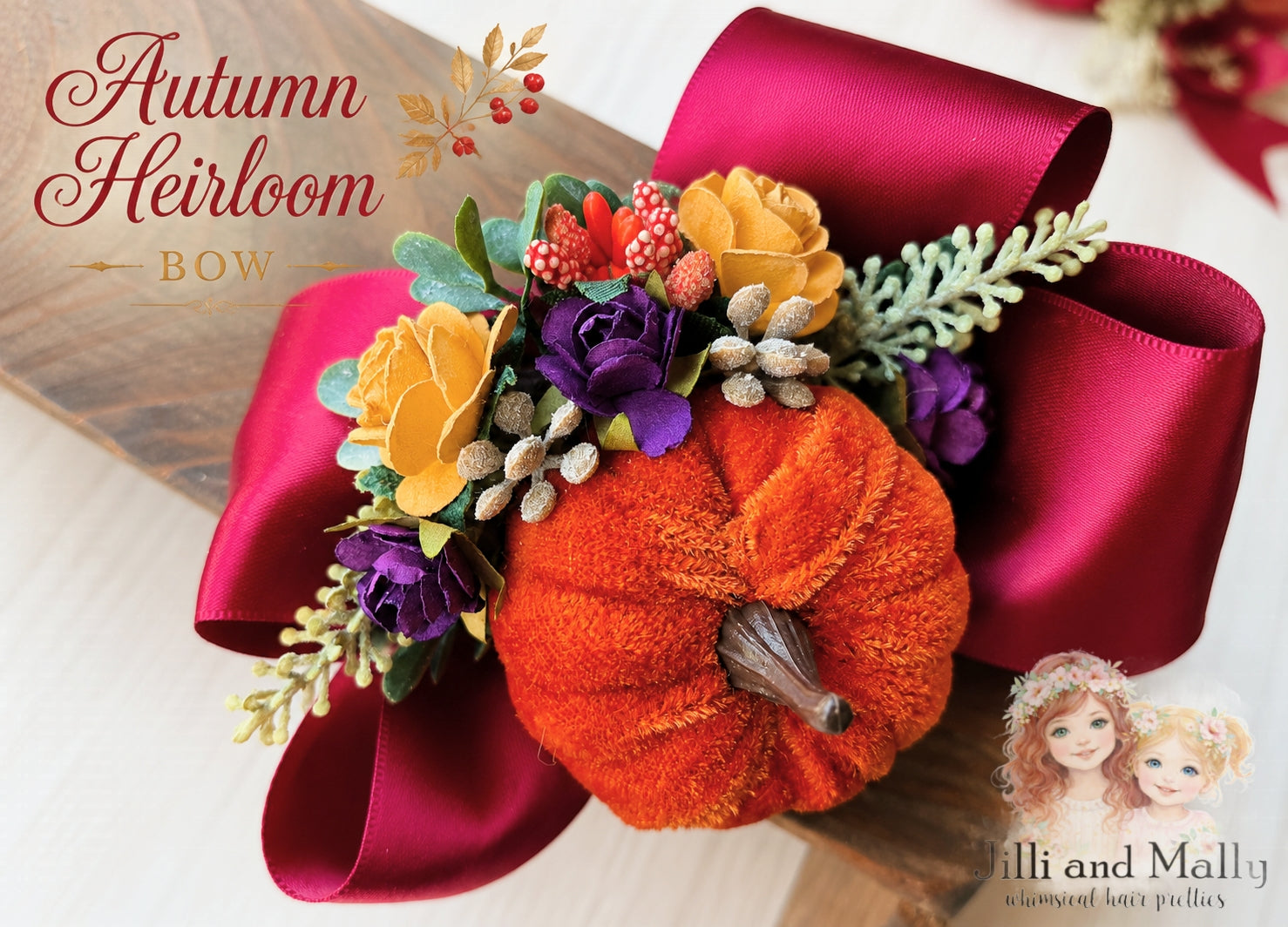 Autumn Heirloom Bow m2m Hummingbirds & Flowers *Pre-Order TAT 4 weeks*