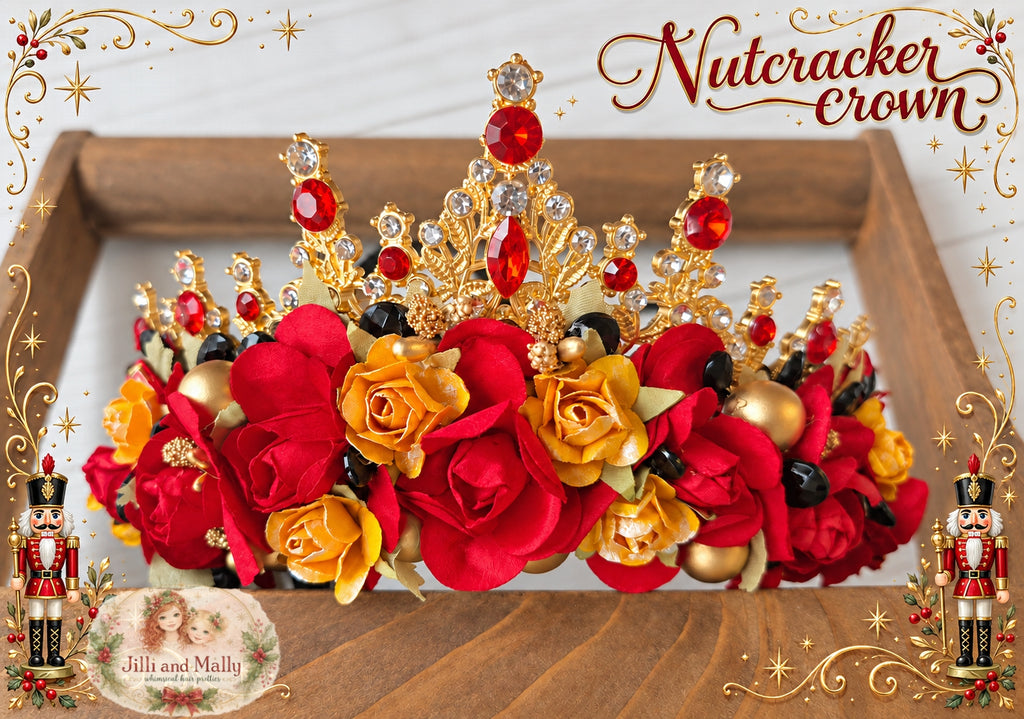 Nutcracker Floral Crown m2m Bitty Bambalina *Handmade to Order-4 wk turnaround*