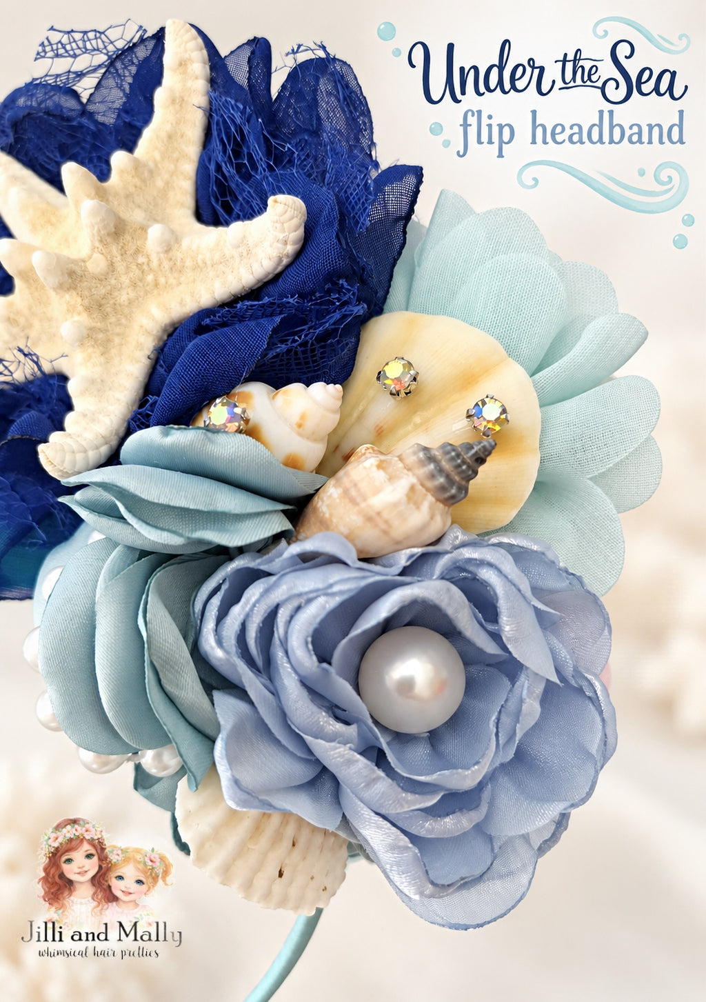 Under the Sea Flip Headband m2m Stella Maris *MTO 6 wk turnaround time*