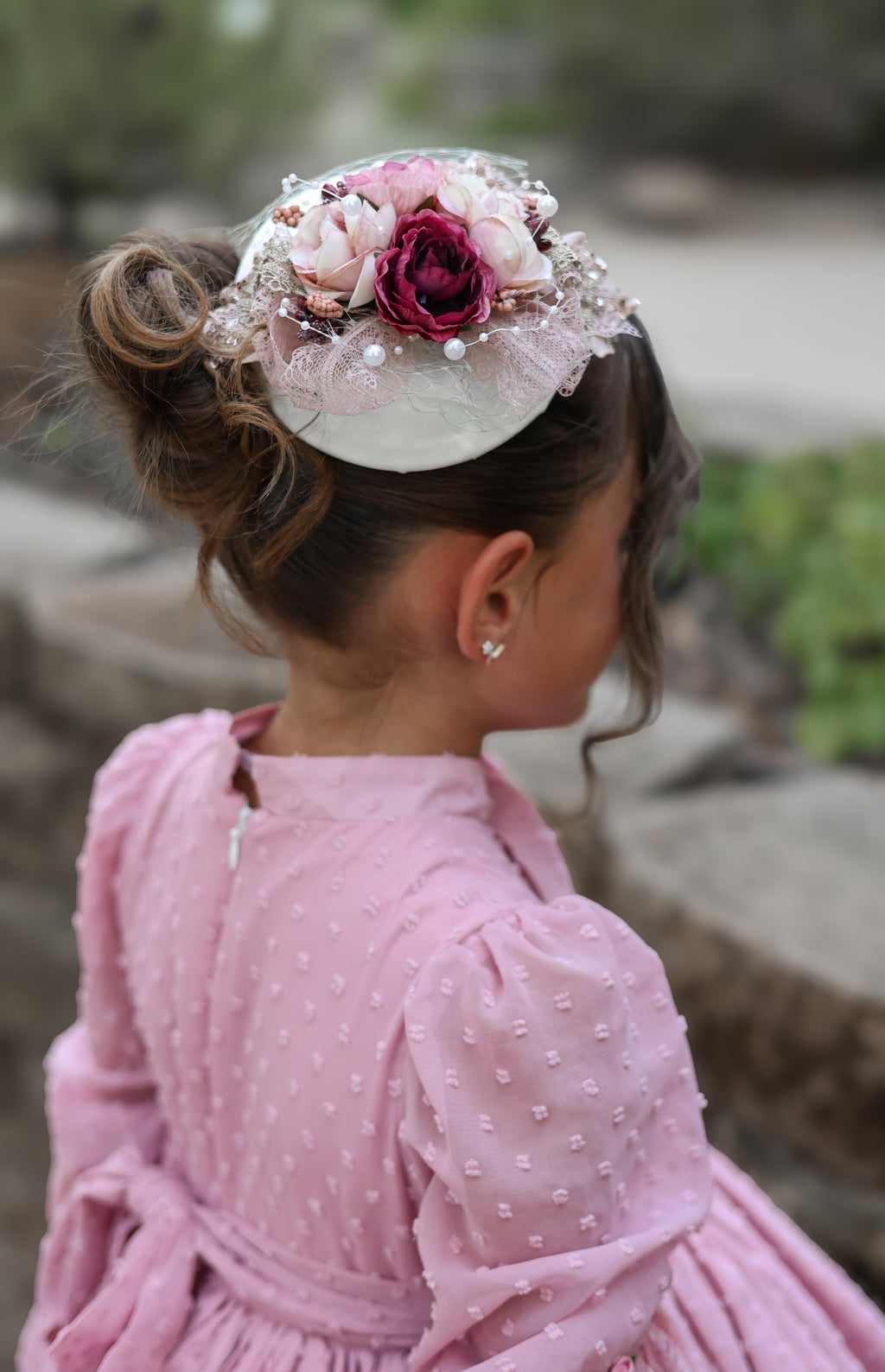 Valentina Floral Fascinator Mini Hat m2m Hummingbirds & Flowers *Made to Order woth 4 week turnaround time*