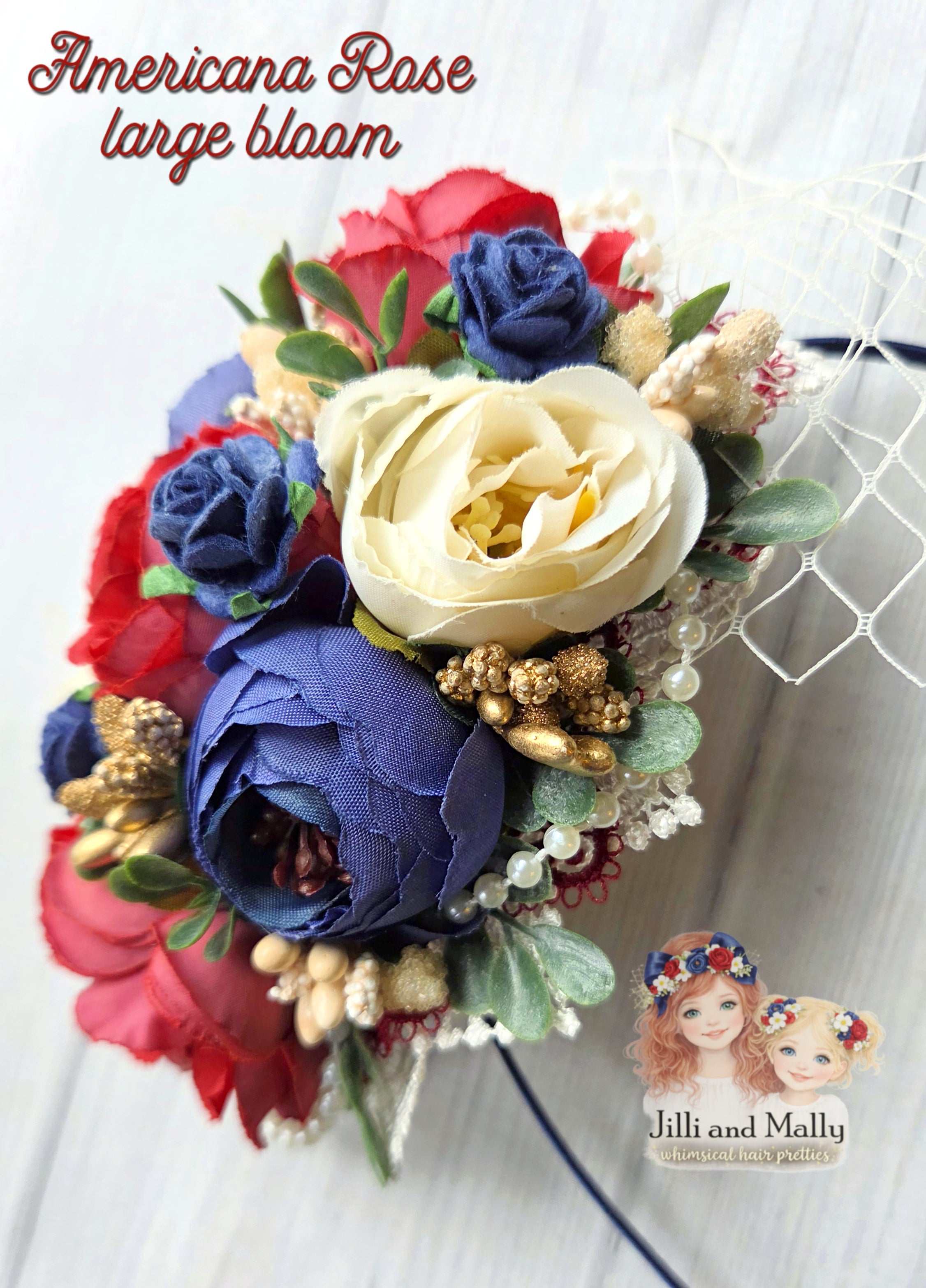 Americana Rose Large Floral Bloom m2m Mia Miel & Forever Remi *pre-order 4 wk turnaround*