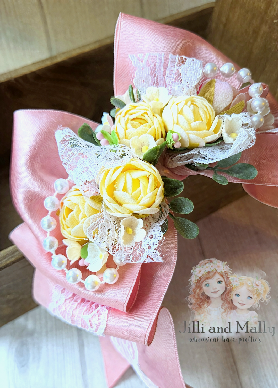 Pink Lemonade Floral Bow *Pre-Order TAT 4 weeks*