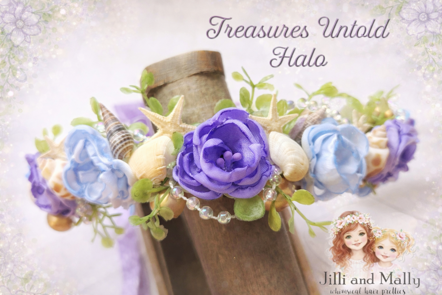 Treasures Untold Floral Halo or Hard Headband m2m Hummingbirds&Flowers **Pre-order 4 week tirnaround time**