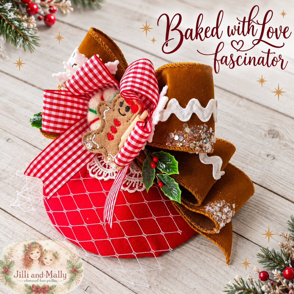 Baked with Love Gingerbread Fascinator Mini Hat *Made to Order with 4 week turnaround time*