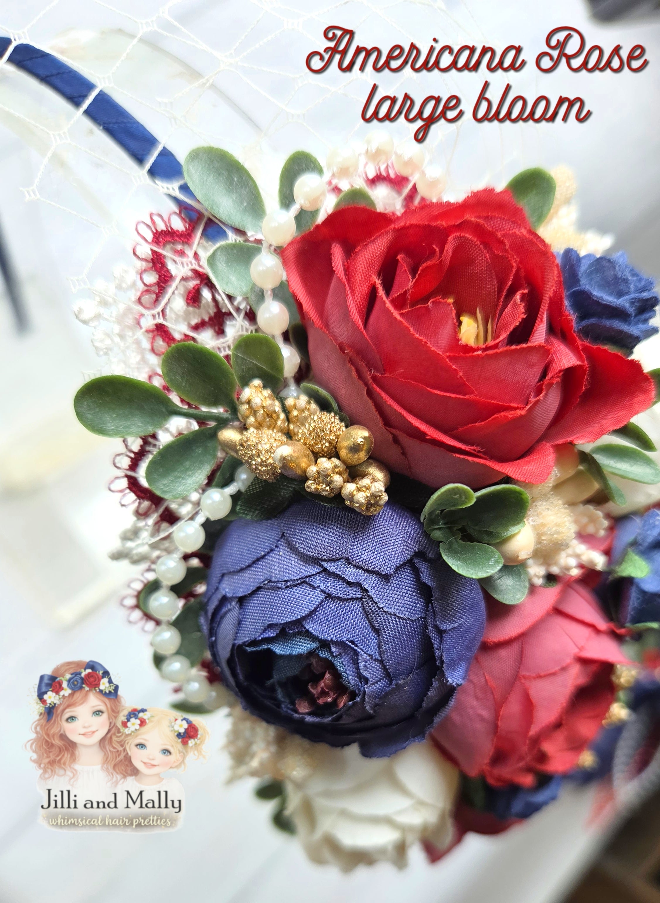 Americana Rose Large Floral Bloom m2m Mia Miel & Forever Remi *pre-order 4 wk turnaround*