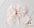 Blush Gingerbread Dream Lace Bows Single OR Piggy Set m2m Kada Boutique *Pre-order 4 wk turnaround*