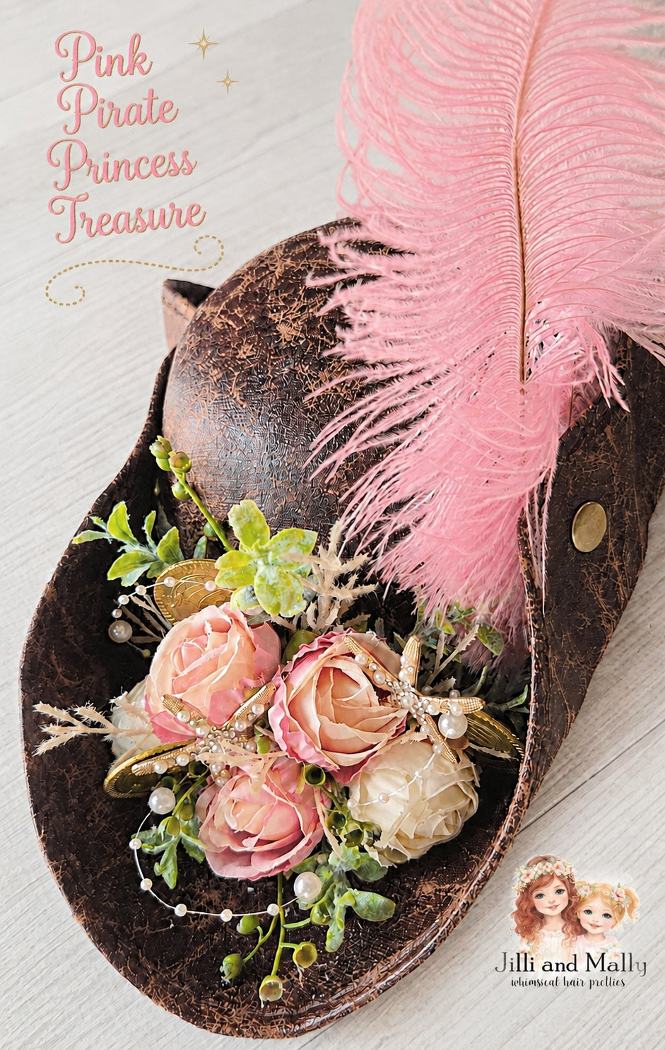 Pink Pirate Princess Treasure  Hat m2m Mararte *Made to Order with 6 week turnaround time*