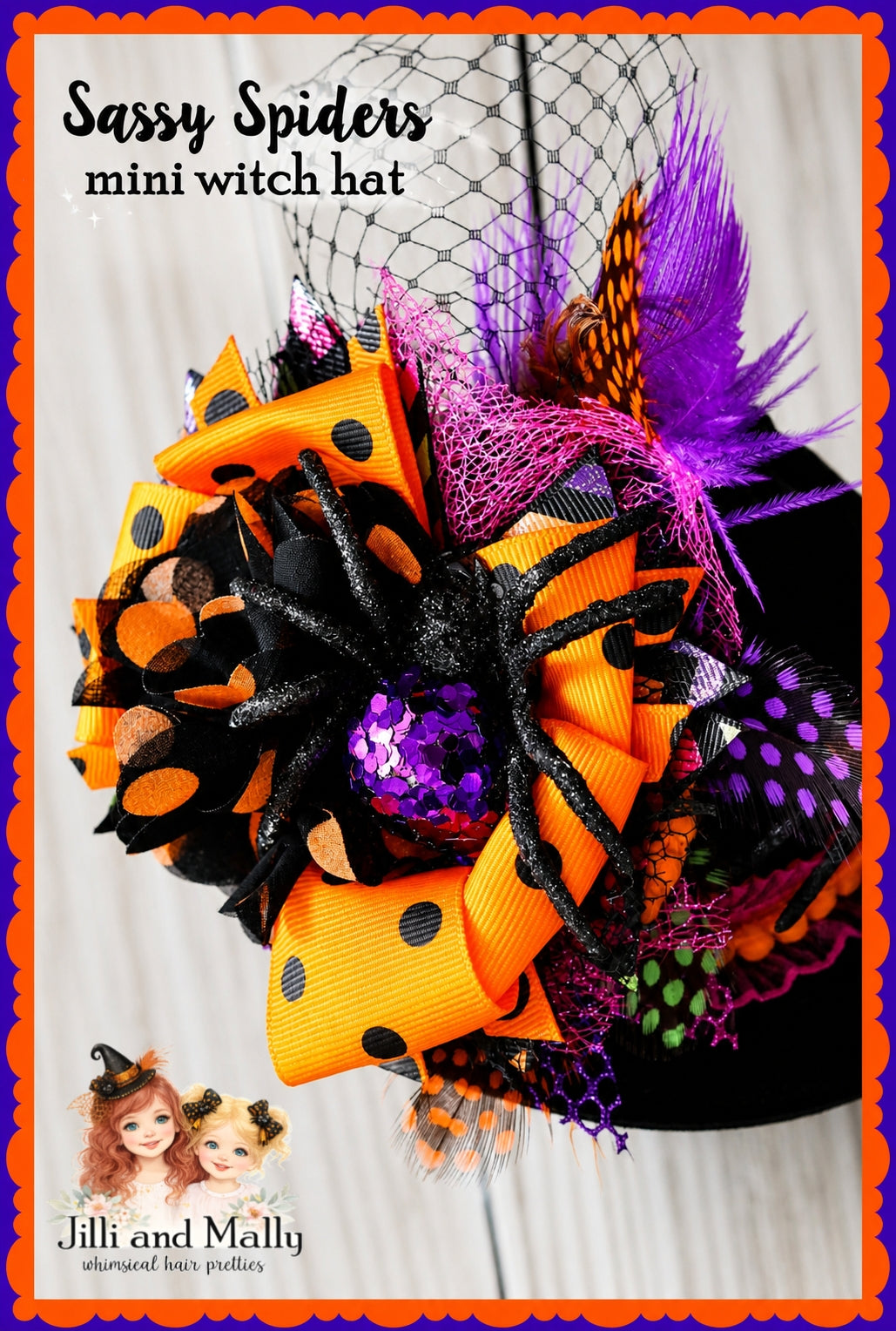 Sassy Spiders Mini Witch Hat *MTO 4 wk turnaround time*