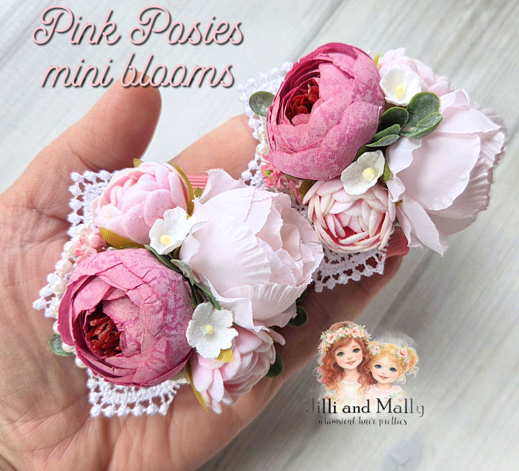 Pink Posies Mini Blooms~Single OR Piggies