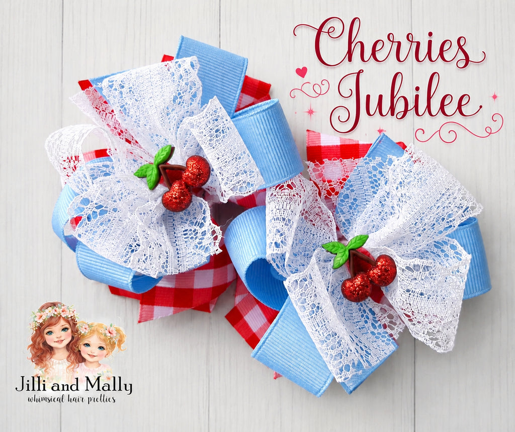Cherries Jubilee Single OR Piggy Bows *Pre-order 4 wk turnaround*