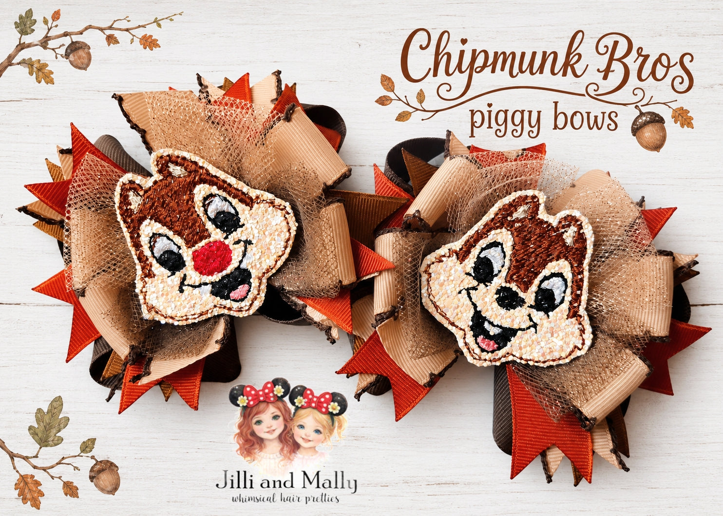 Chipmunk Bros. Piggy Bows *MTO 4 wk turnaround*