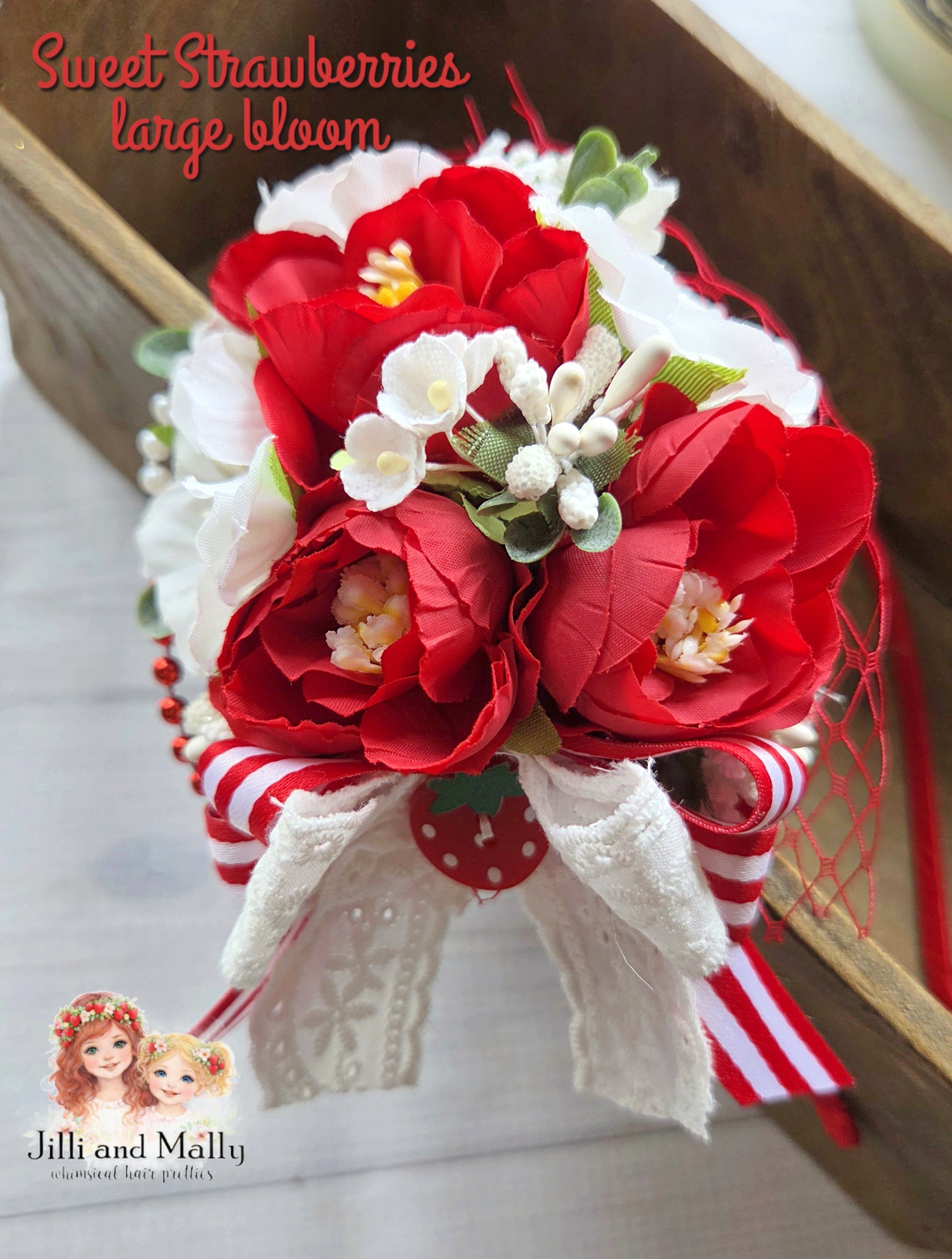 Sweet Strawberries Large Floral Bloom m2m Two Roosters Clothing Co *pre-order 4 wk turnaround*