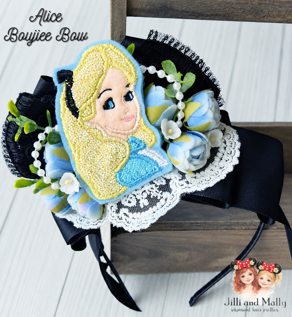 Alice Large Floral Boujiee Bow *pre-order 4 wk turnaround*