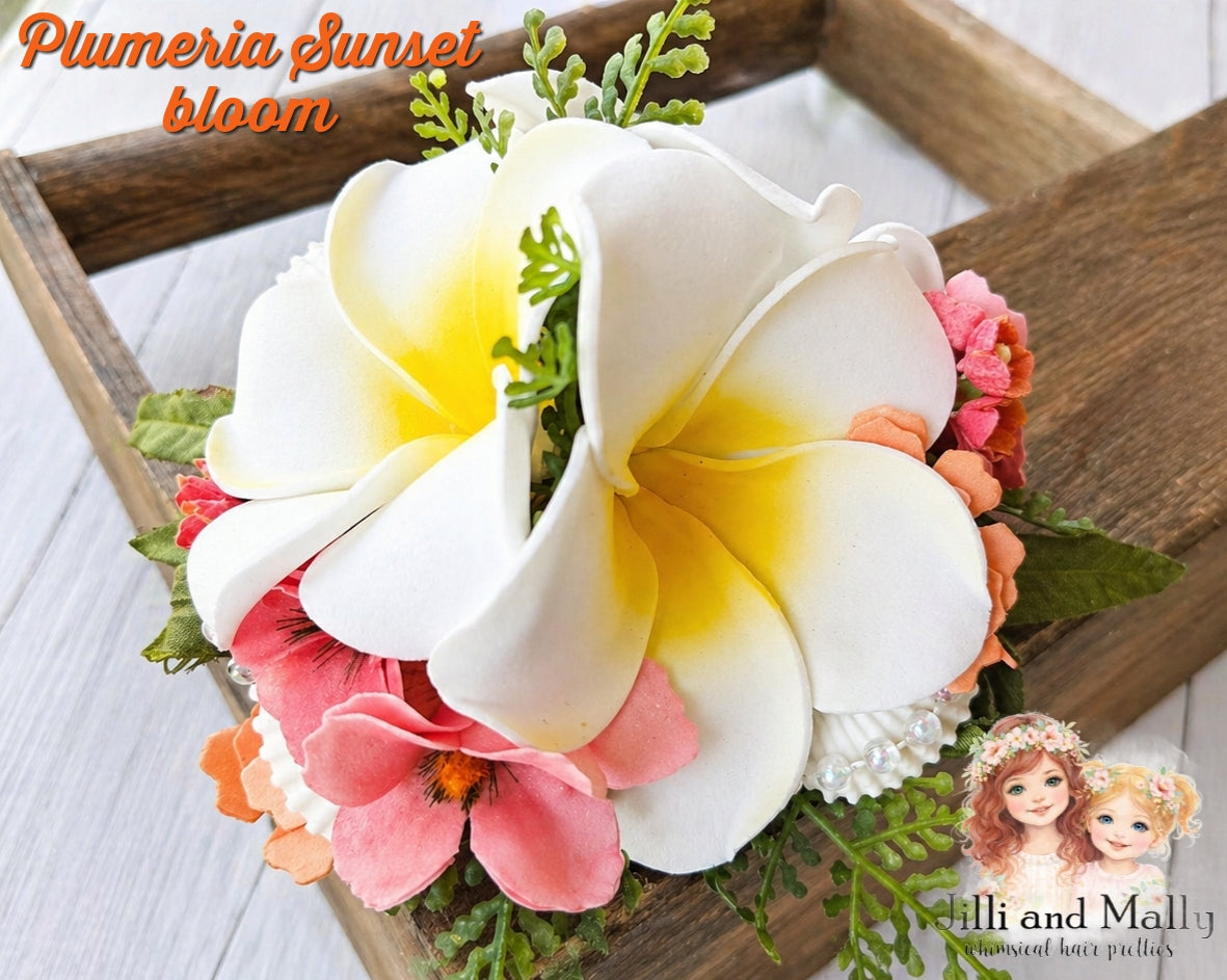 Plumeria Sunset Medium Floral Bloom *pre-order 4 wk turnaround*