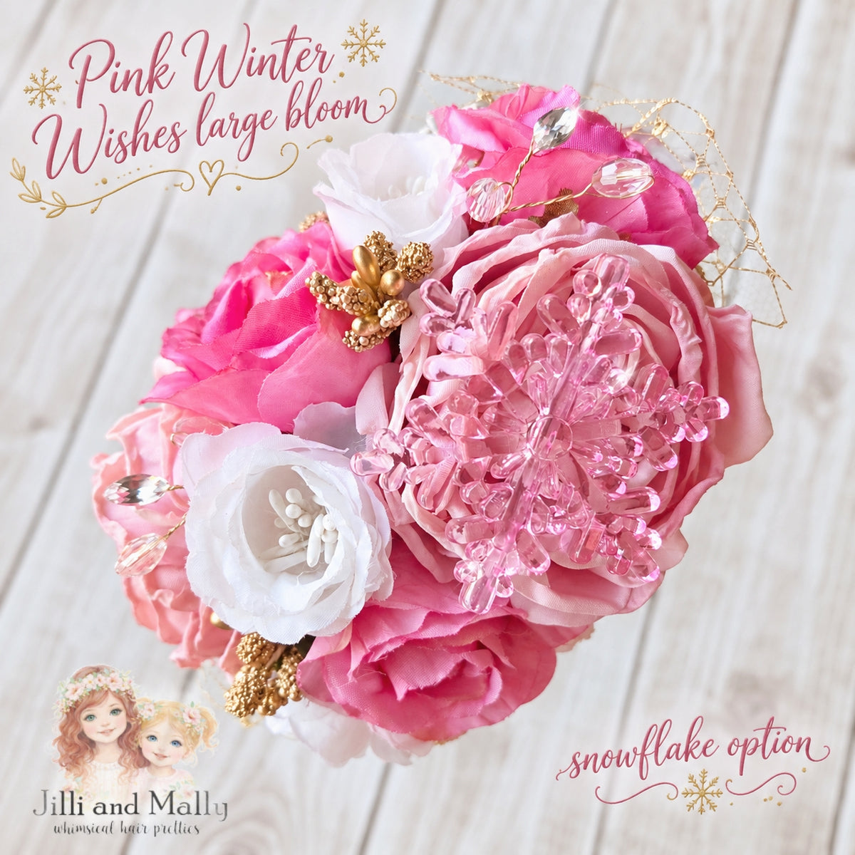 Pink Winter Wishes Large Bloom m2m AIB *made to order 4 wk turnaround*