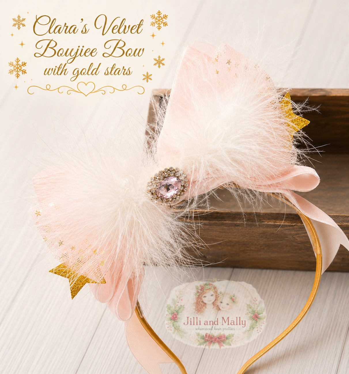Clara's Velvet Boujiee Bow m2m Hummingbirds & Flowers *Made to Order TAT 4 weeks*