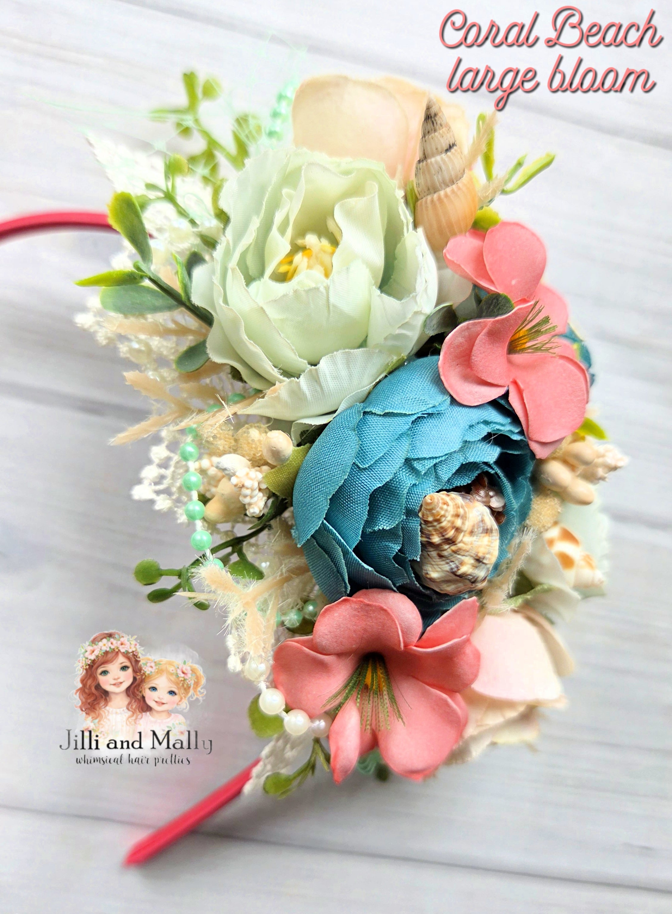 Coral Beach Large Floral Bloom m2m Mia Miel *pre-order 4 wk turnaround*