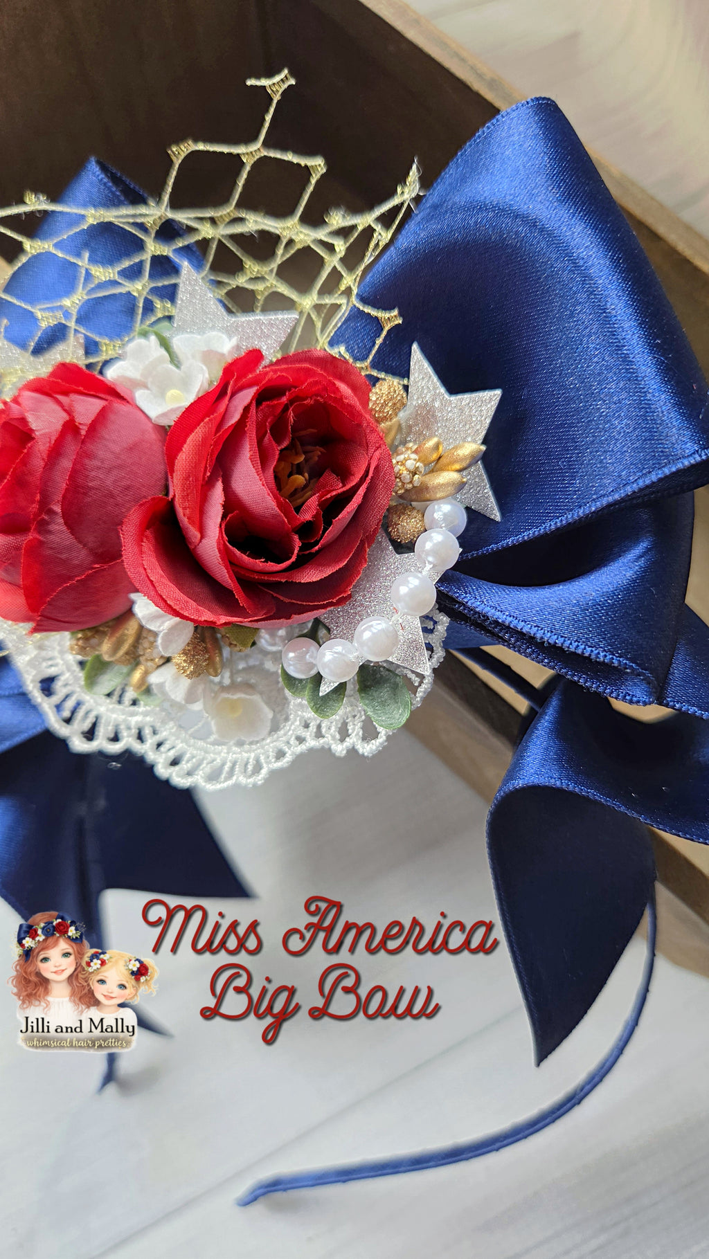 Miss America the Beautiful Floral Boujiee Bow *Pre-Order TAT 4 weeks*