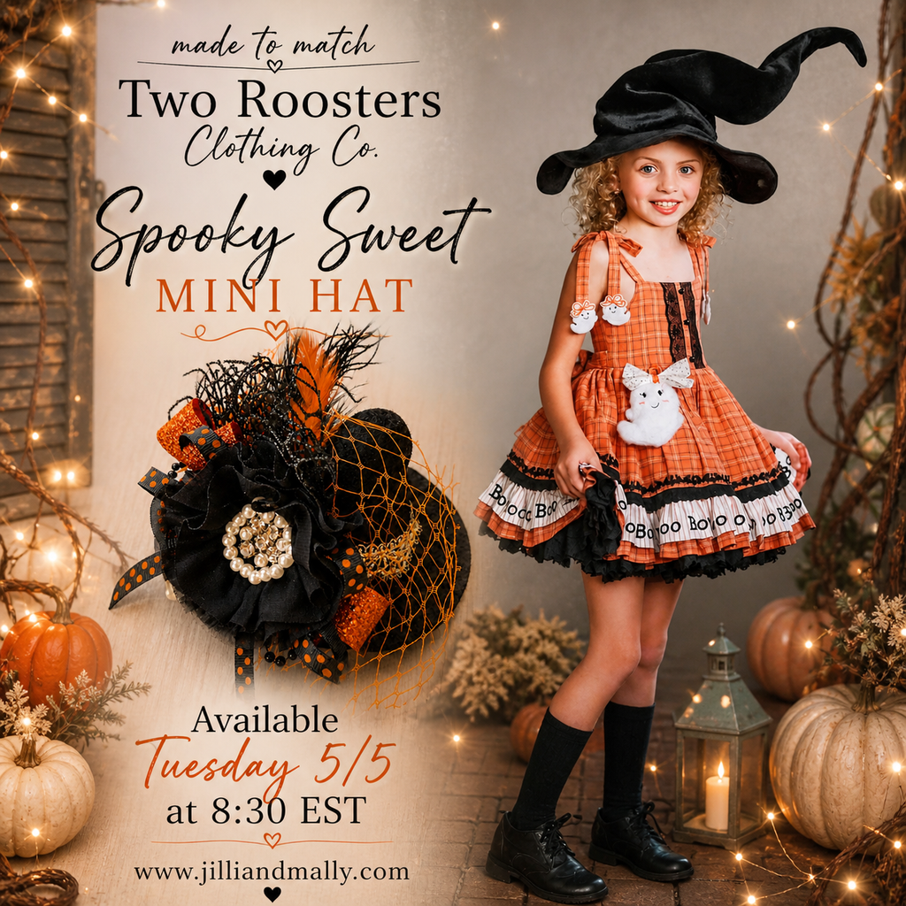 Spooky Sweet Mini Witch Hat m2m Two Roosters Clothing Co *Pre-order 4 wk turnaround time*