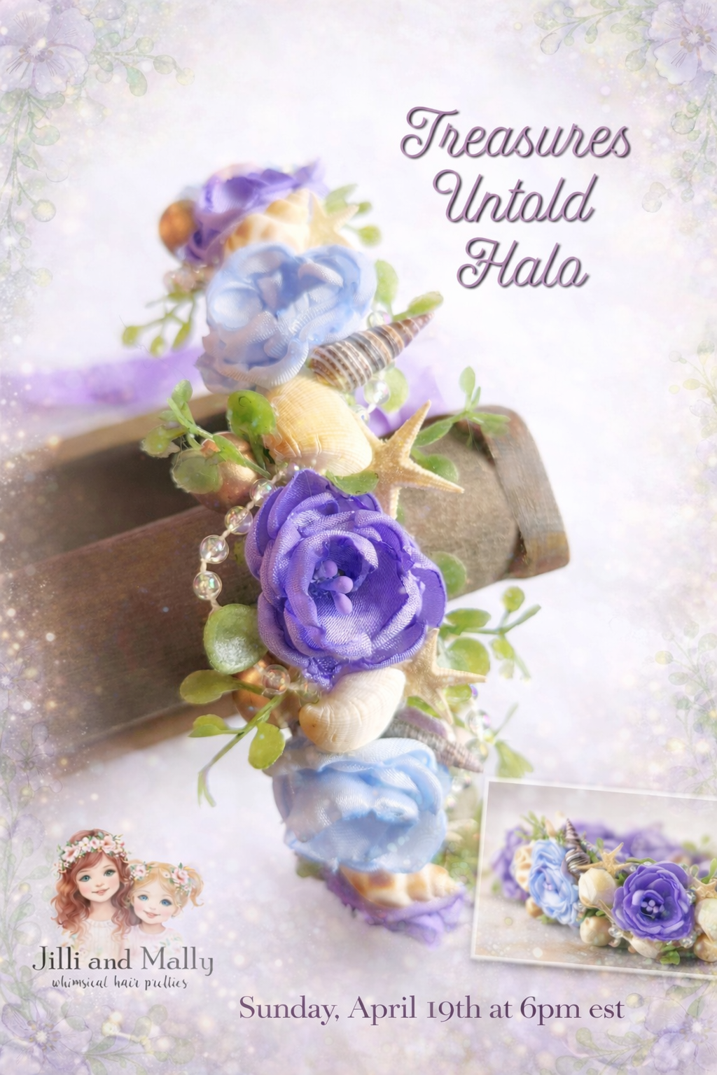 Treasures Untold Floral Halo or Hard Headband m2m Hummingbirds&Flowers **Pre-order 4 week tirnaround time**
