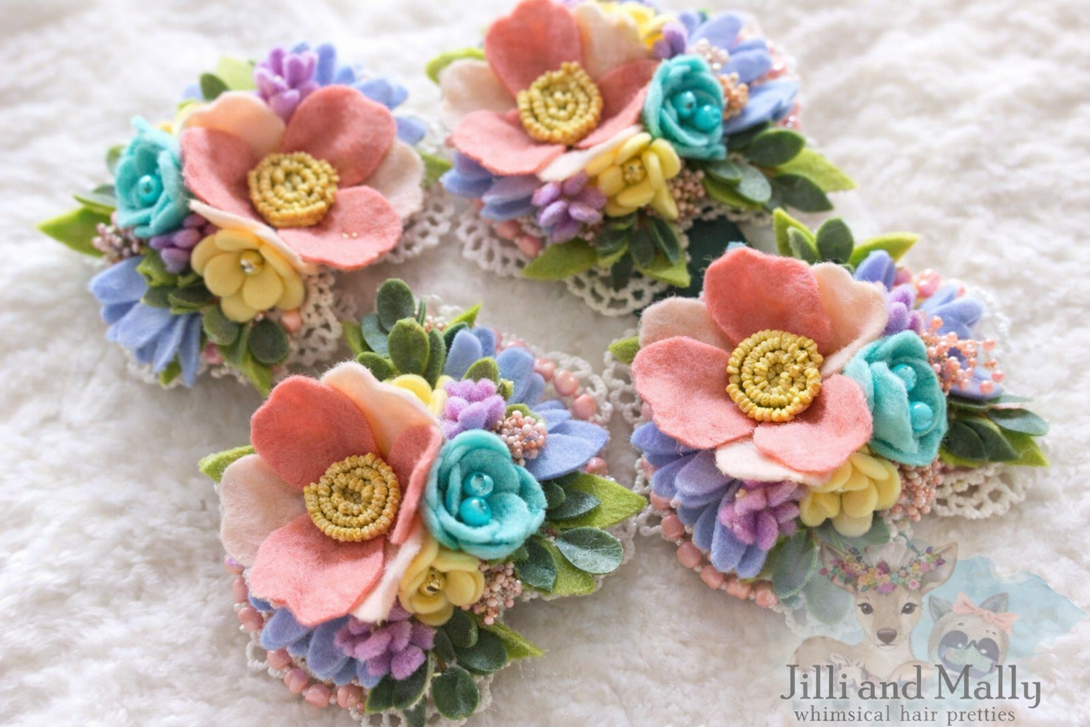 Springtime Bliss Mini Wool Felt Bloom