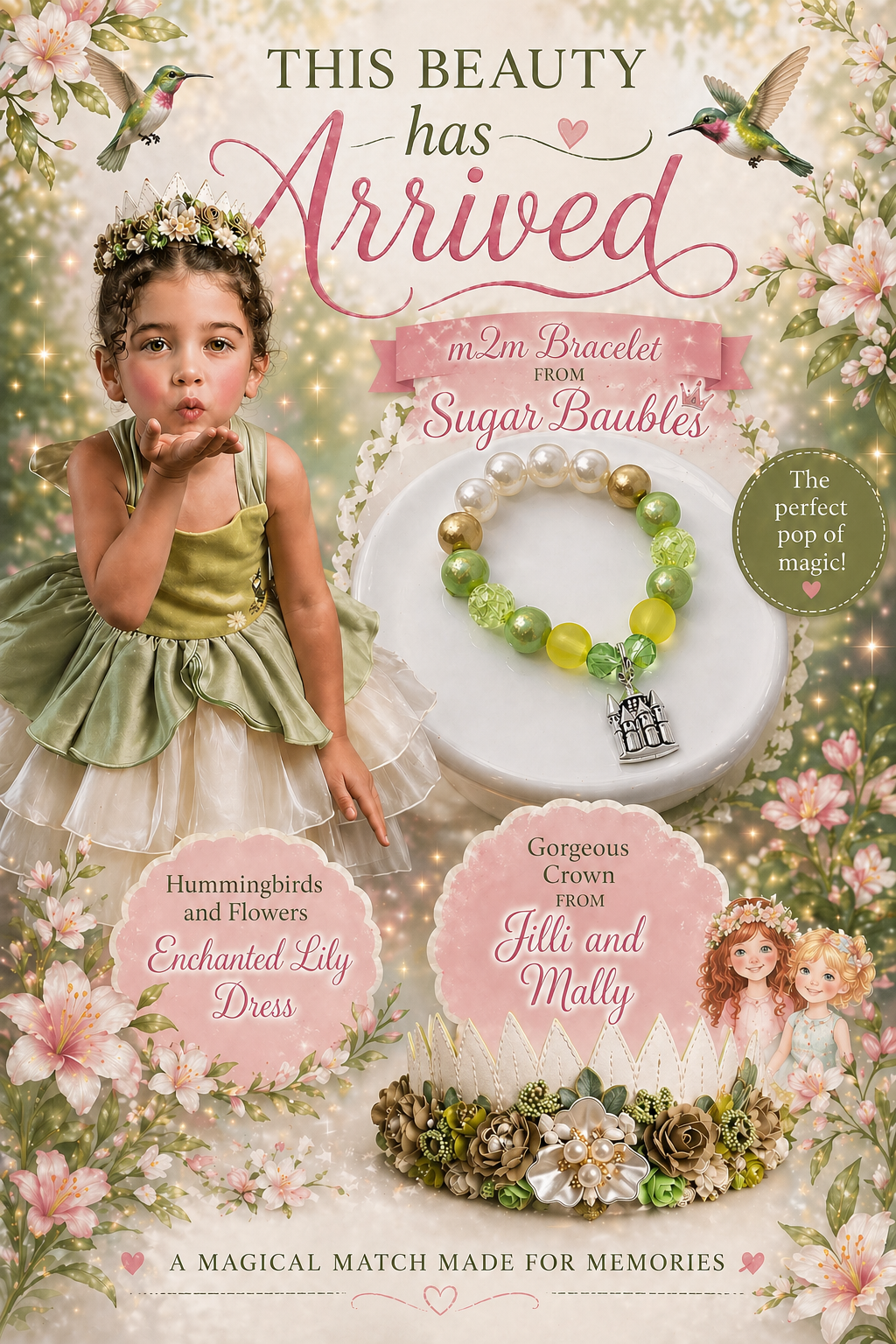 Enchanted Lilypad Mini Blooms~Single OR Piggies m2m Hummingbirds & Flowers *Pre-order 4 wk turnaround*