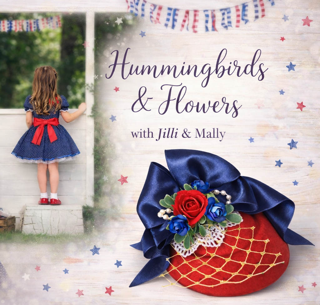 Liberty Rose Floral Fascinator m2m Hummingbirds&Flowers