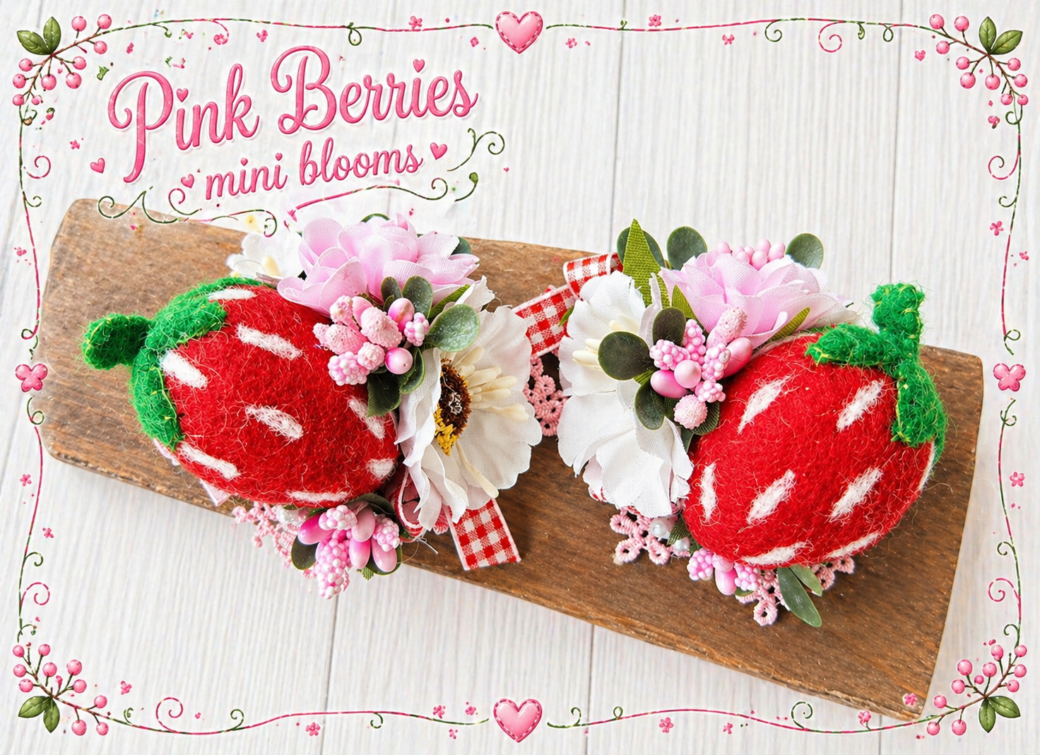 Pink Berries Single or Piggie Set m2m Three By the Sea *Pre-order 4 week turnaround time*