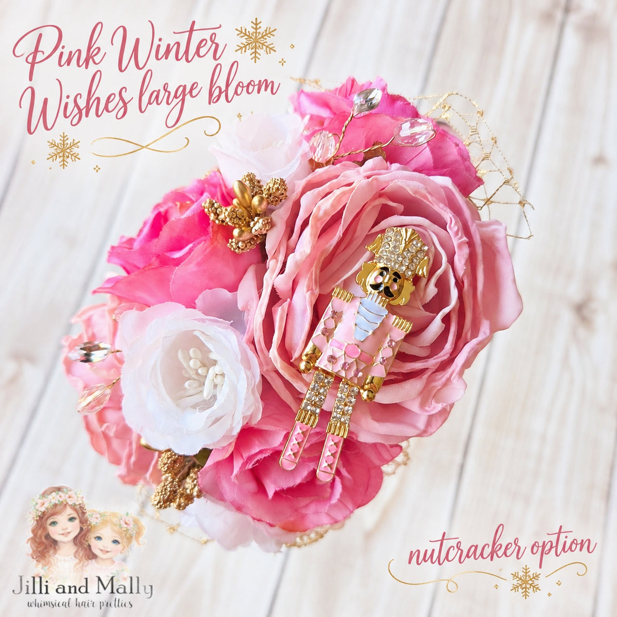 Pink Winter Wishes Large Bloom m2m AIB *made to order 4 wk turnaround*