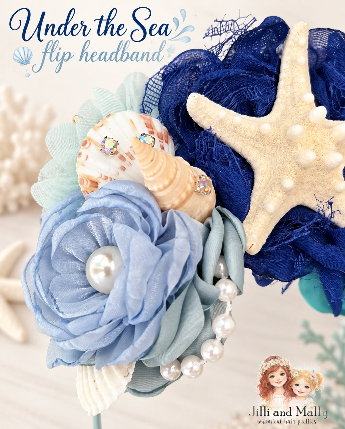 Under the Sea Flip Headband m2m Stella Maris *MTO 6 wk turnaround time*