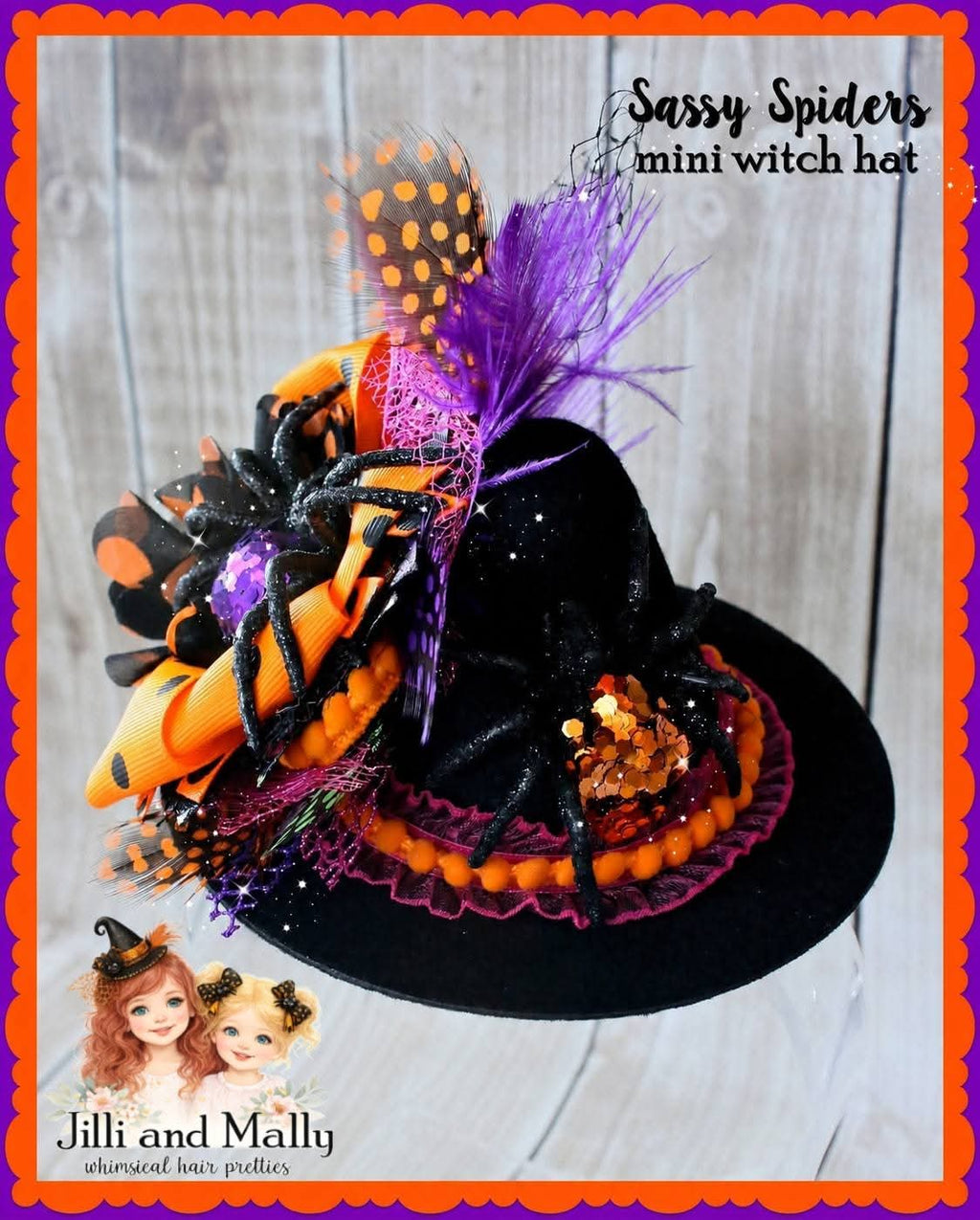 Sassy Spiders Mini Witch Hat *MTO 4 wk turnaround time*