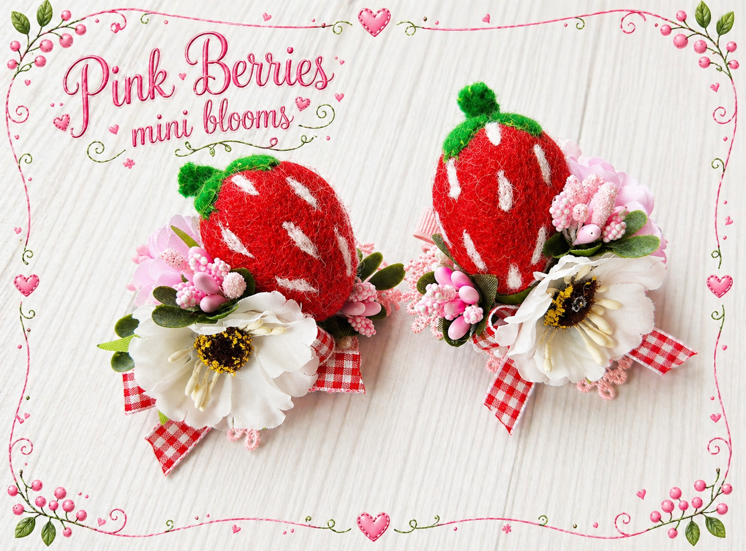 Pink Berries Single or Piggie Set m2m Three By the Sea *Pre-order 4 week turnaround time*
