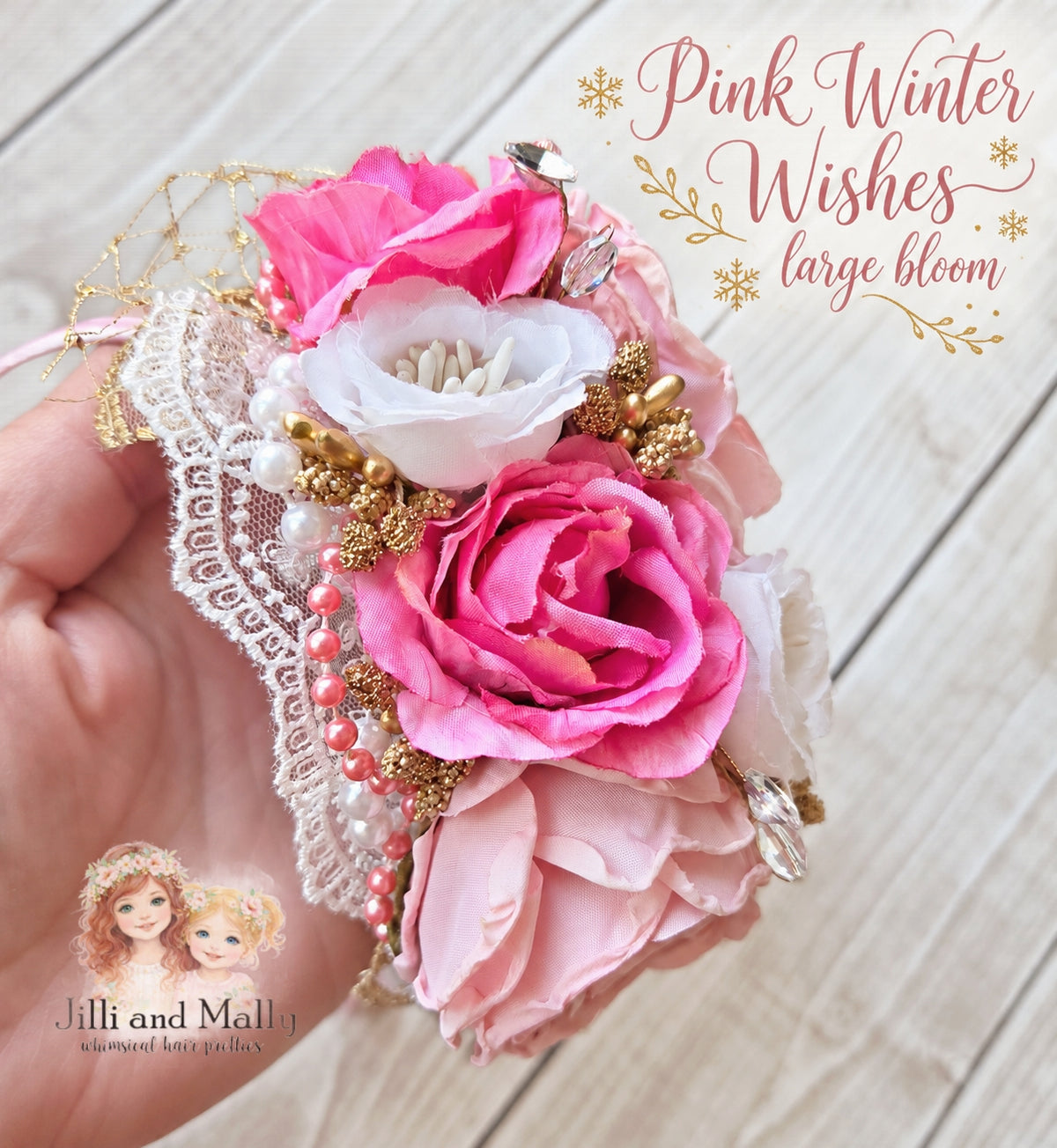 Pink Winter Wishes Large Bloom m2m AIB *made to order 4 wk turnaround*