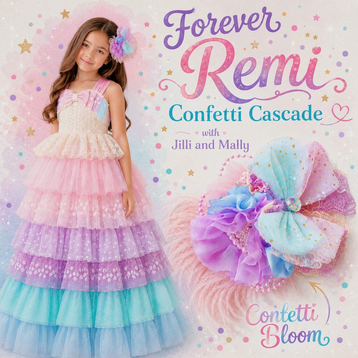 Confetti Cascade Large Floral Bloom m2m Forever Remi *pre-order 4 wk turnaround*