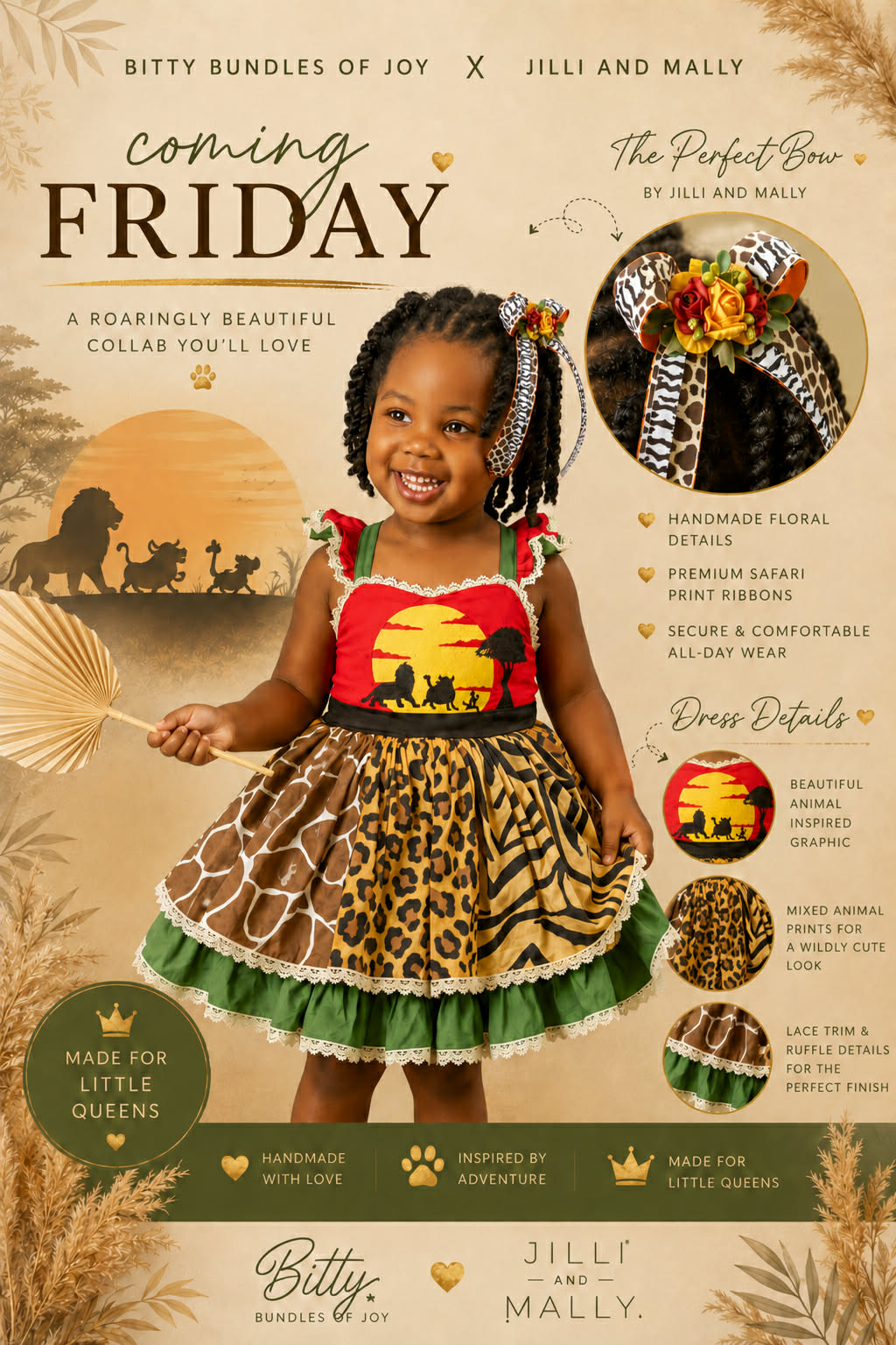 Safari Advertures Single OR Piggy Bows m2m Bitty Bundles of Joy *Pre-order 4 wk turnaround*