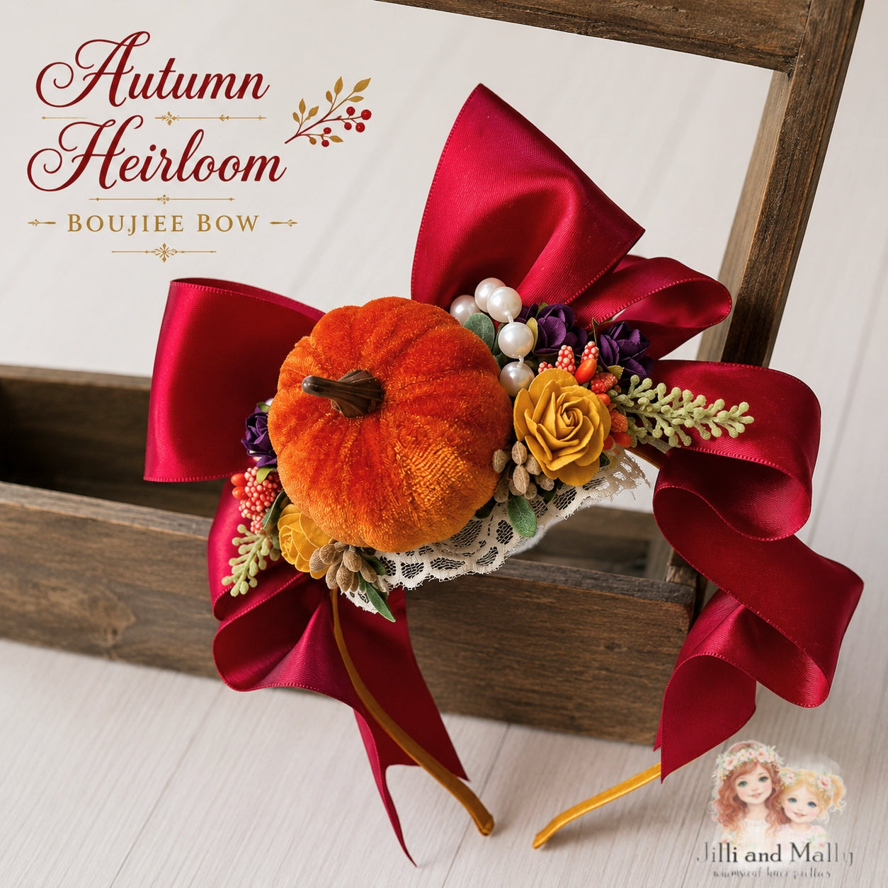 Autumn Heirloom Boujiee Bow m2m Hummingbirds & Flowers *Pre-Order TAT 4 weeks*