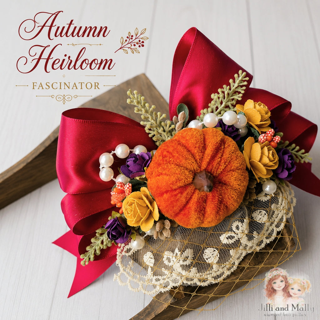 Autumn Heirloom Fascinator Mini Hat m2m Hummingbirds & Flowers *Pre-order with 4 week turnaround time*