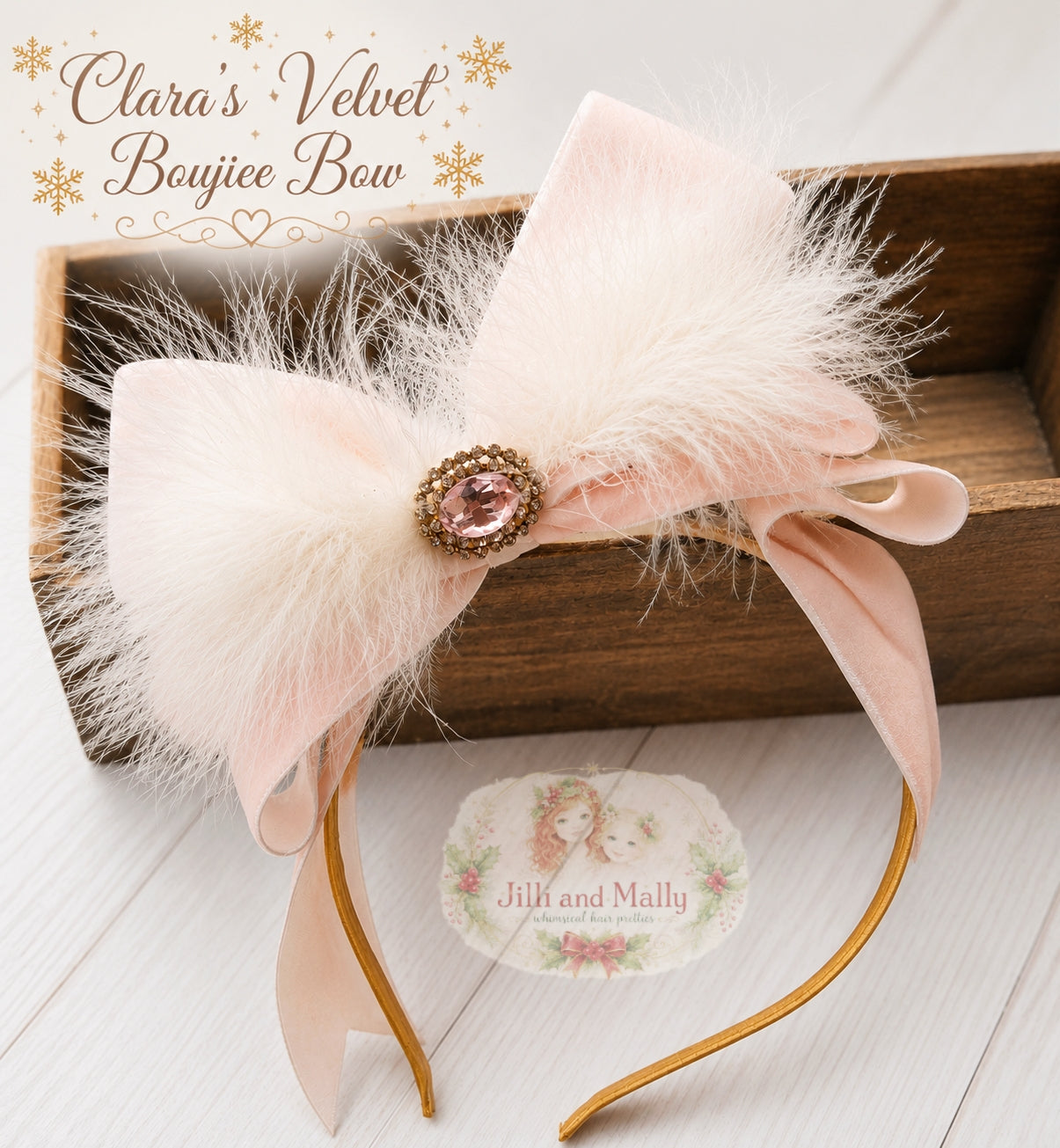 Clara's Velvet Boujiee Bow m2m Hummingbirds & Flowers *Made to Order TAT 4 weeks*