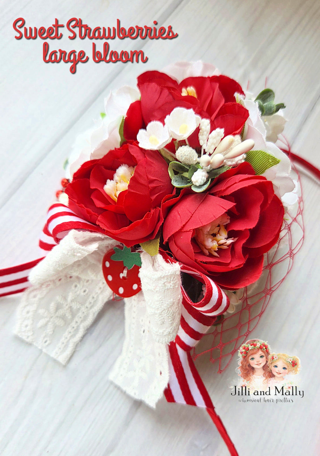 Sweet Strawberries Large Floral Bloom m2m Two Roosters Clothing Co *pre-order 4 wk turnaround*