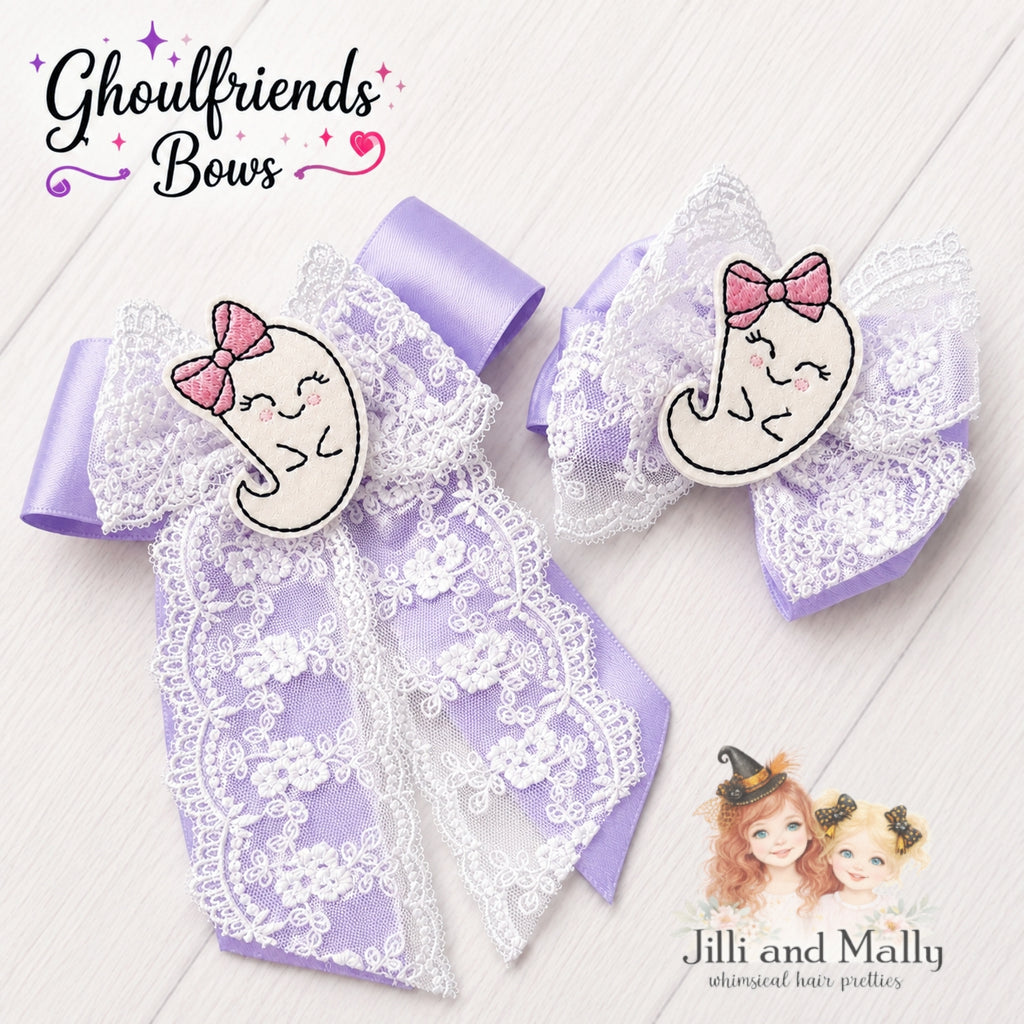 Lavender Ghoulfriends Ghost Single OR Piggy Bows OR Long Bows m2m Mia Miel *Pre-order 4 wk turnaround*